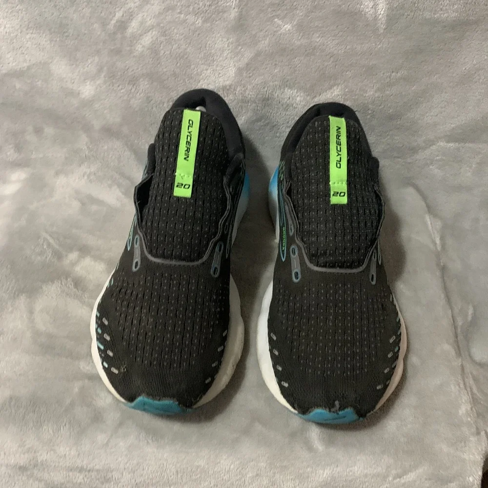 Brooks Glycerin 20 Men's Running Shoes 10 Black Blue Green Athletic Sneakers‎